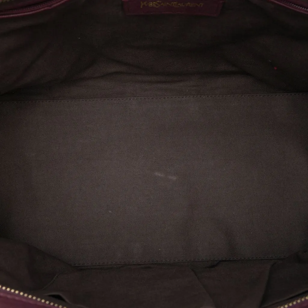 Saint Laurent Medium Leather Cabas Chyc Satchel Red Leather Very good - Model View