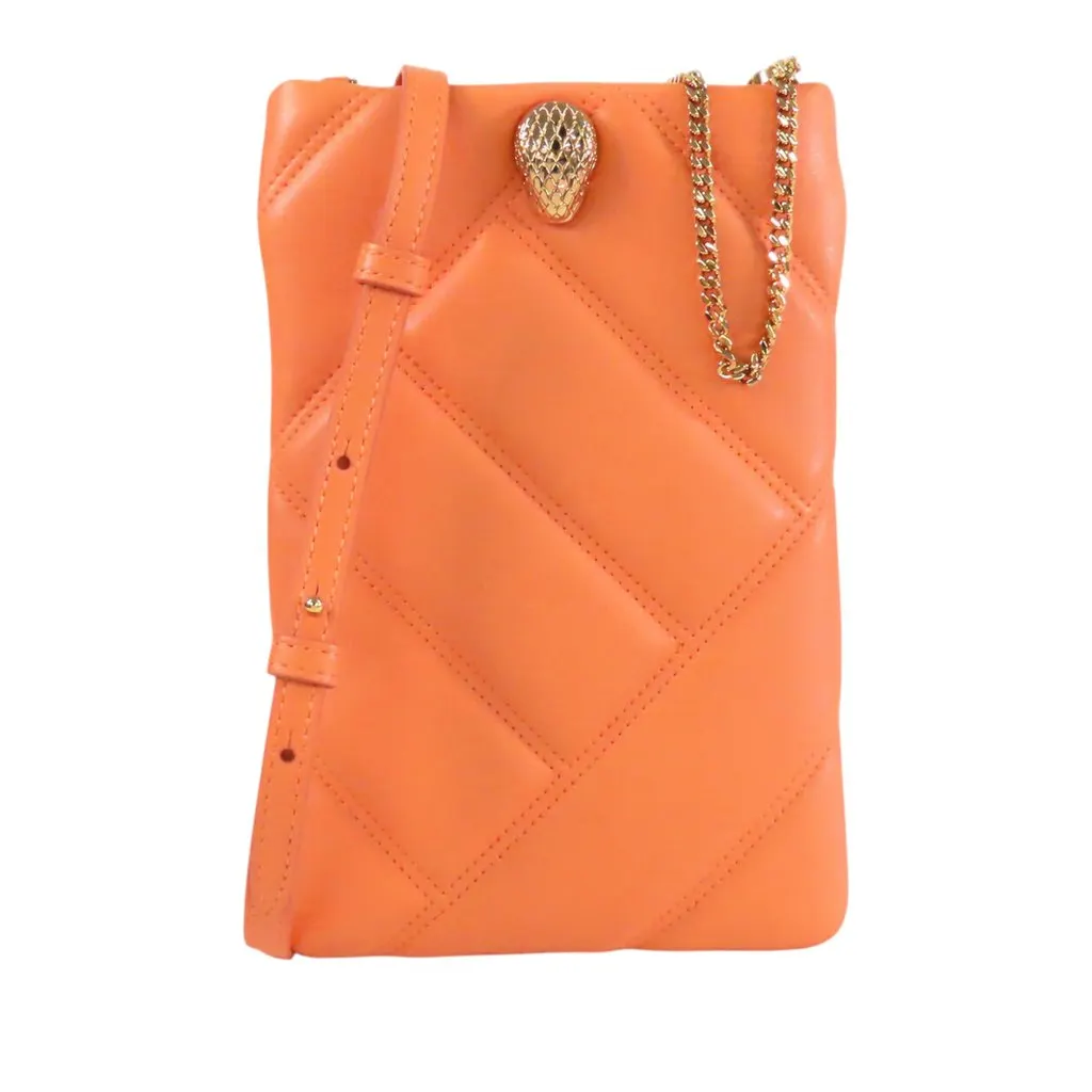 Bvlgari Leather Serpenti Cabochon Phone Case Crossbody Orange Leather Very good - Front View