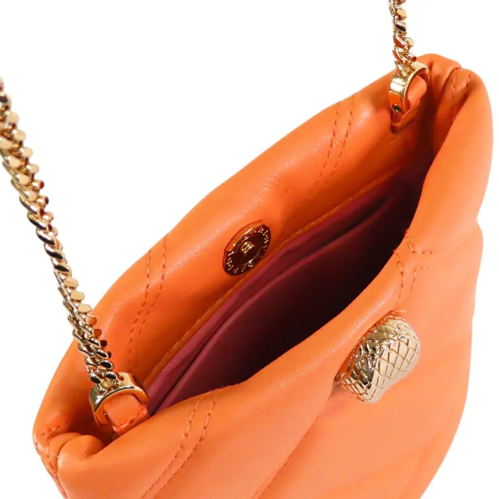 Bvlgari Leather Serpenti Cabochon Phone Case Crossbody Orange Leather Very good - Model View