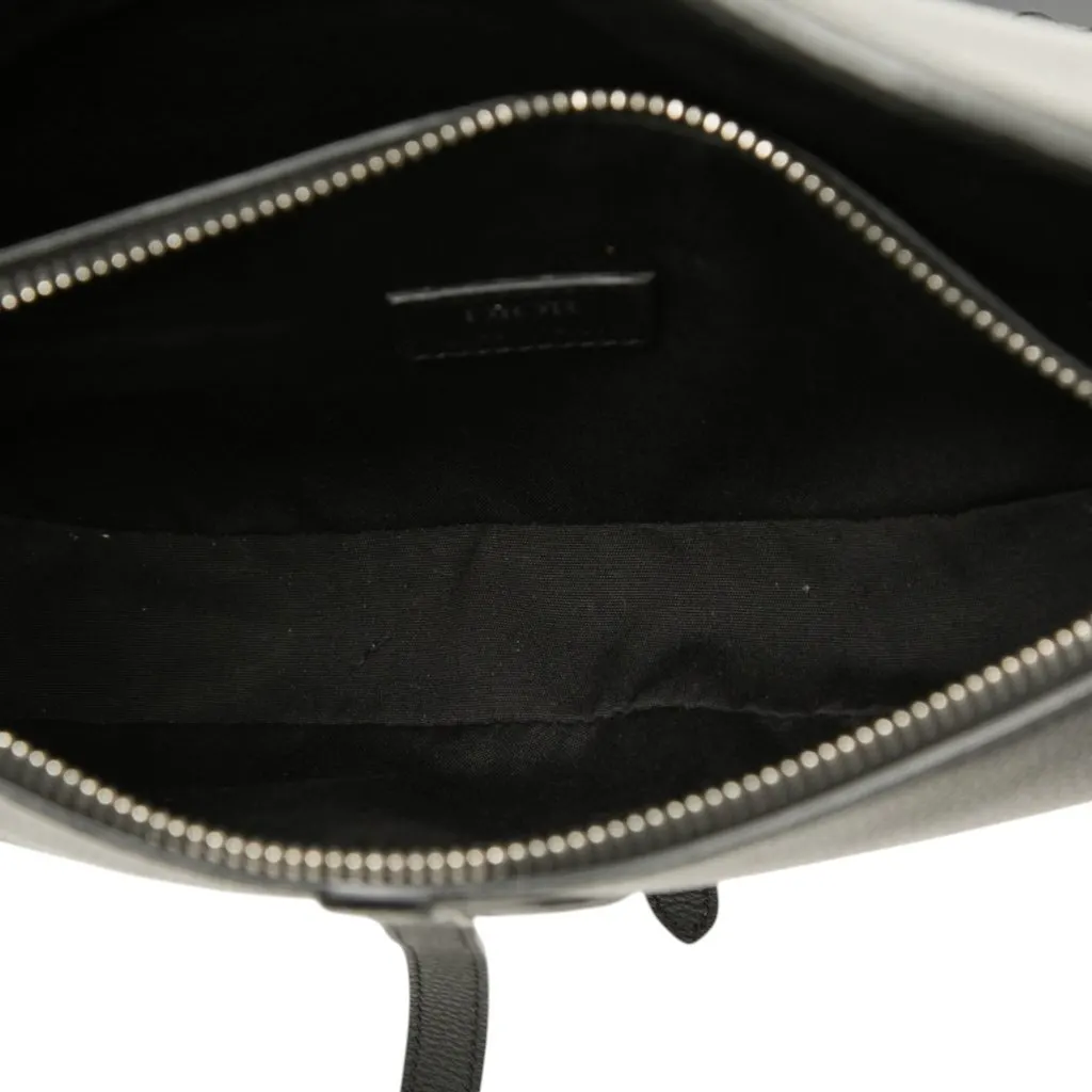 Dior Grained Calfskin Saddle Crossbody Black Leather Very good - Model View