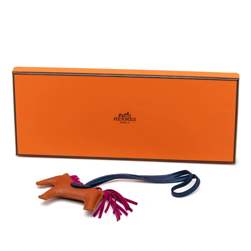 Hermès Milo Lambskin Grigri Rodeo Bag Charm PM Brown Leather Very good - Box View