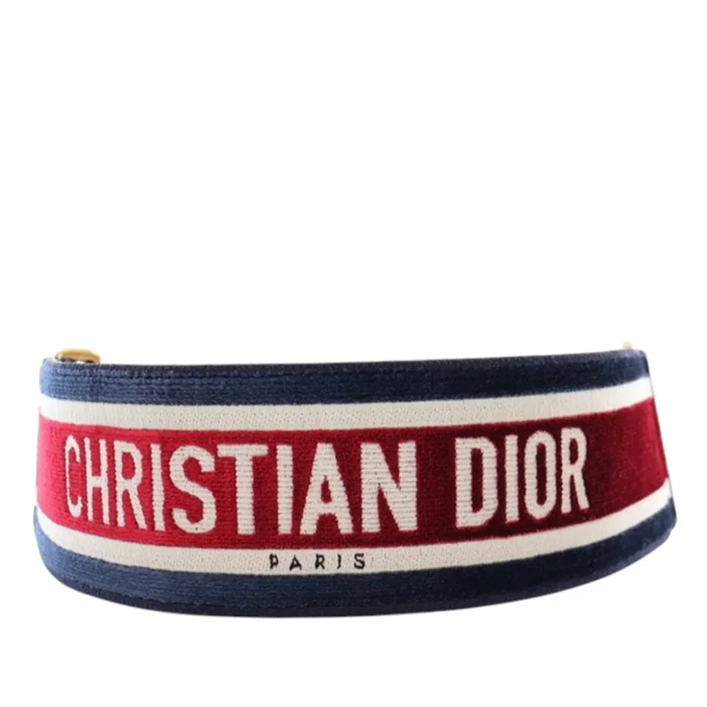 Dior Leather and Embroidered Canvas Wide Belt Black Leather Very good - Model View