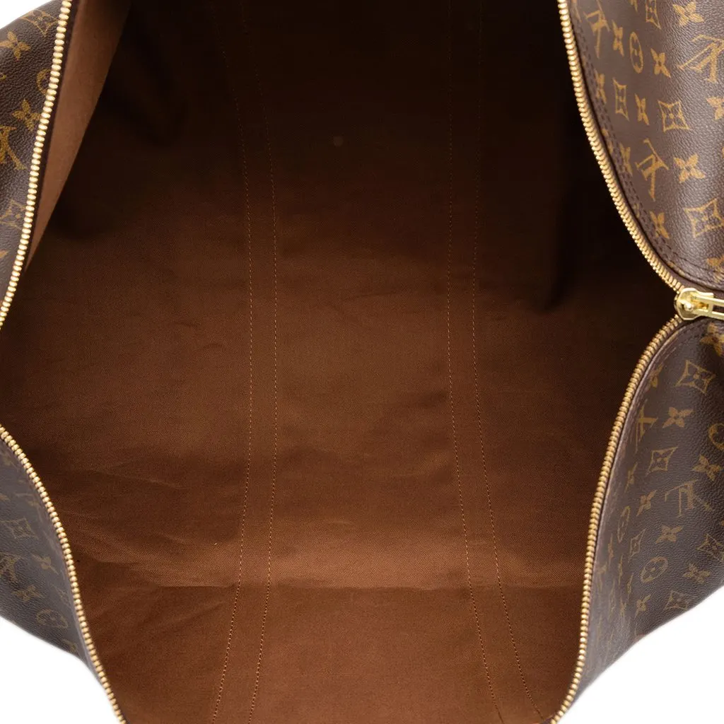 Louis Vuitton Monogram Keepall Bandouliere 60 Brown Canvas Good - Model View