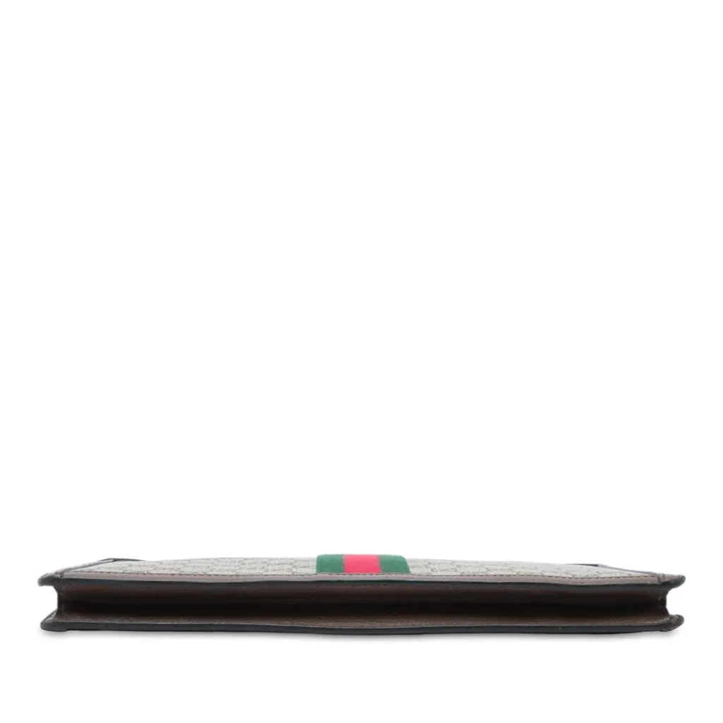 Gucci GG Supreme Web Ophidia Clutch Beige Canvas Very good - Inside View