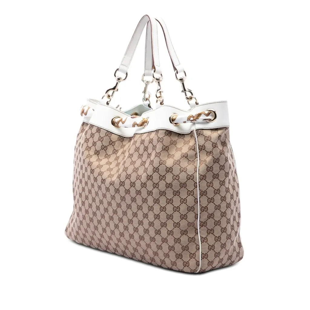Gucci Large GG Canvas Positano Scarf Tote Beige Very good - Back View