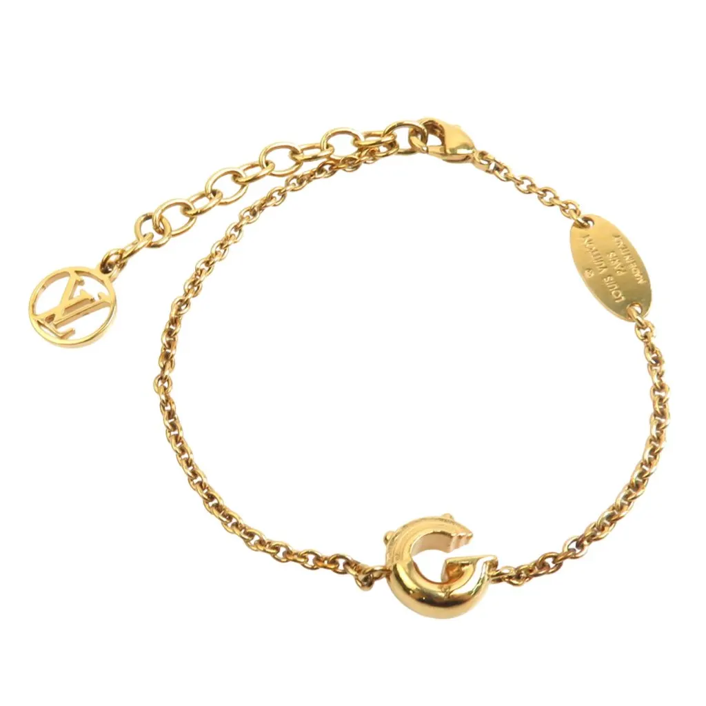 Louis Vuitton Gold Plated LV & Me Letter G Bracelet Gold Metal Very good - Model View
