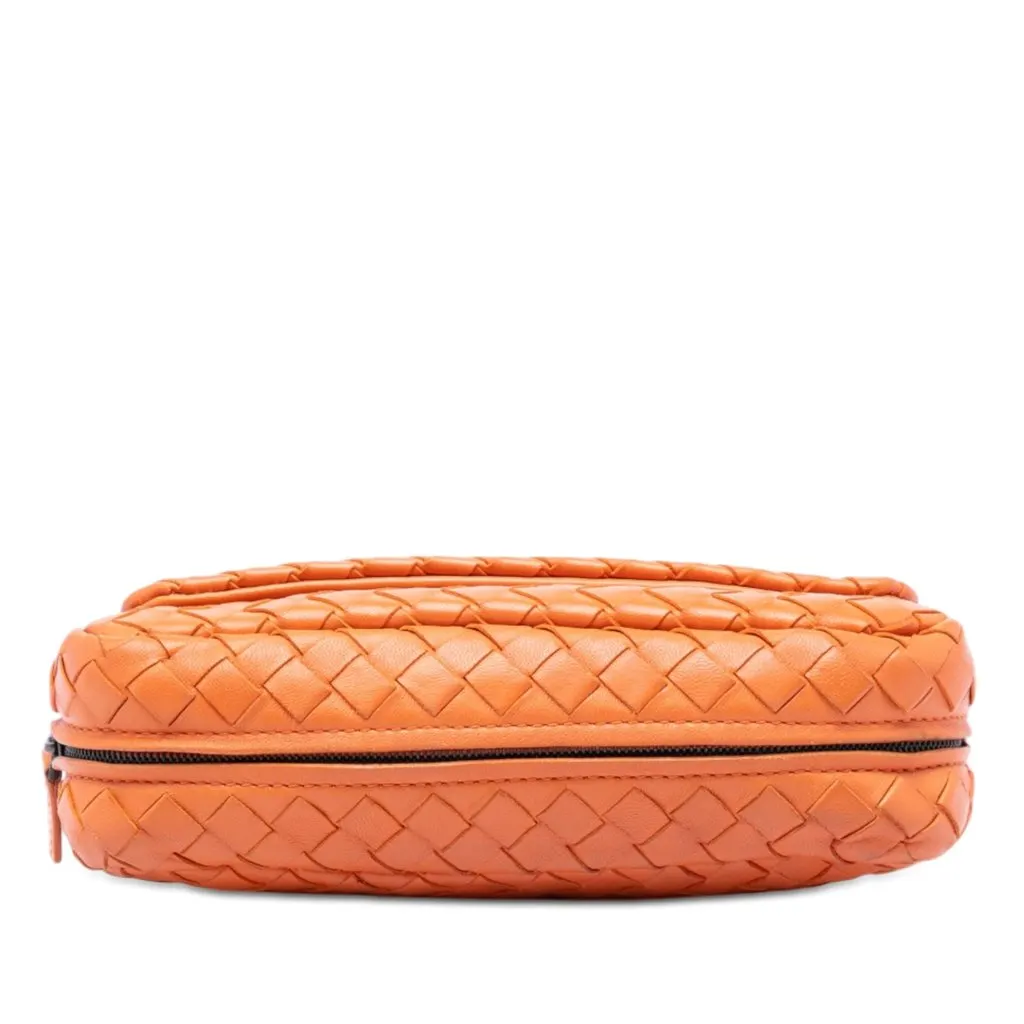 Bottega Veneta Mini Nappa Intrecciato Expandable Chain Flap Crossbody Orange Leather Very good - Inside View