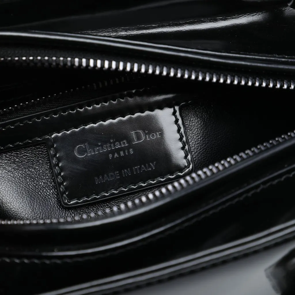 Dior Medium Patent Lady Dior Black Leather Very good - Box View