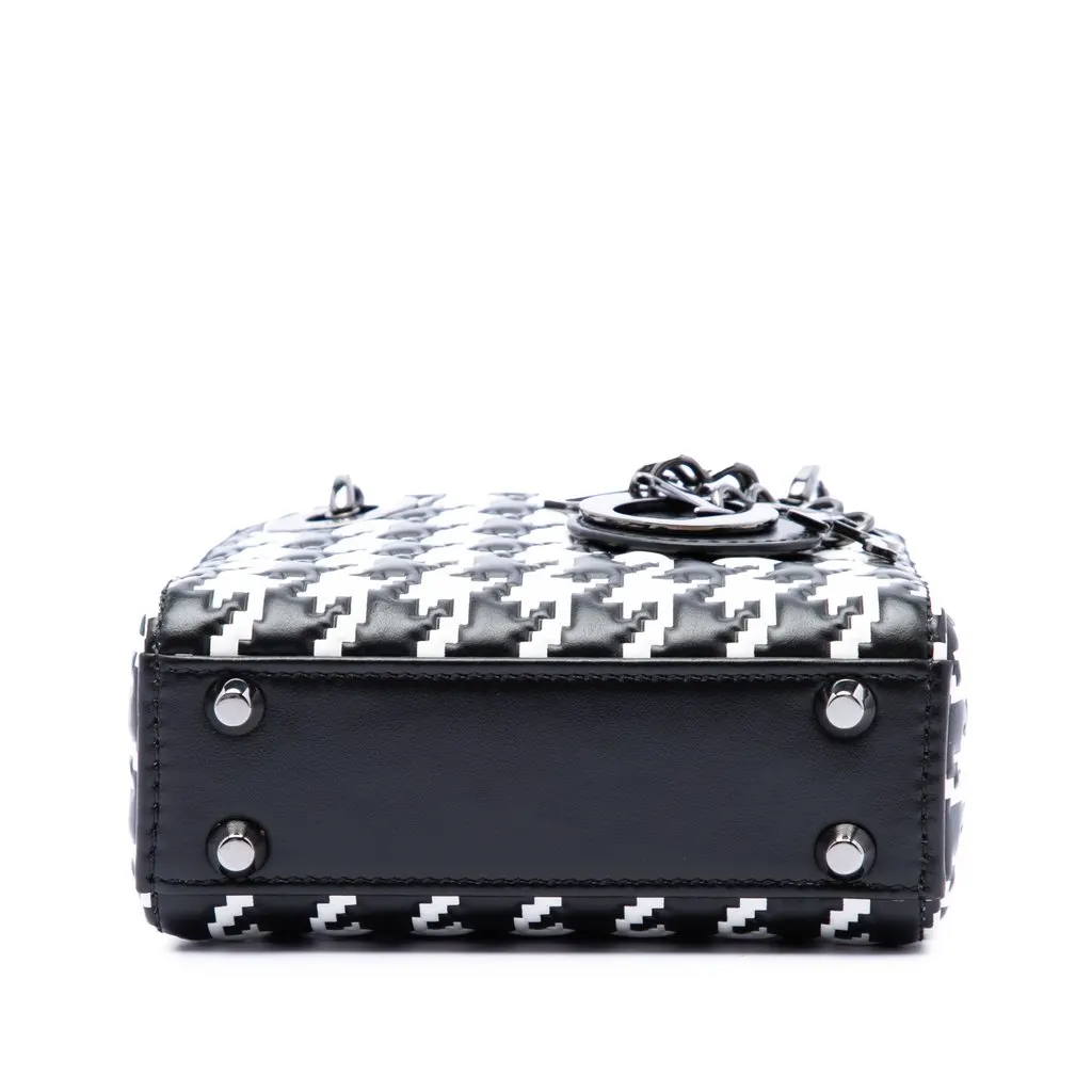 Dior Micro Calfskin Houndstooth Embossed Macro Lady Dior Black Leather Very good - Inside View