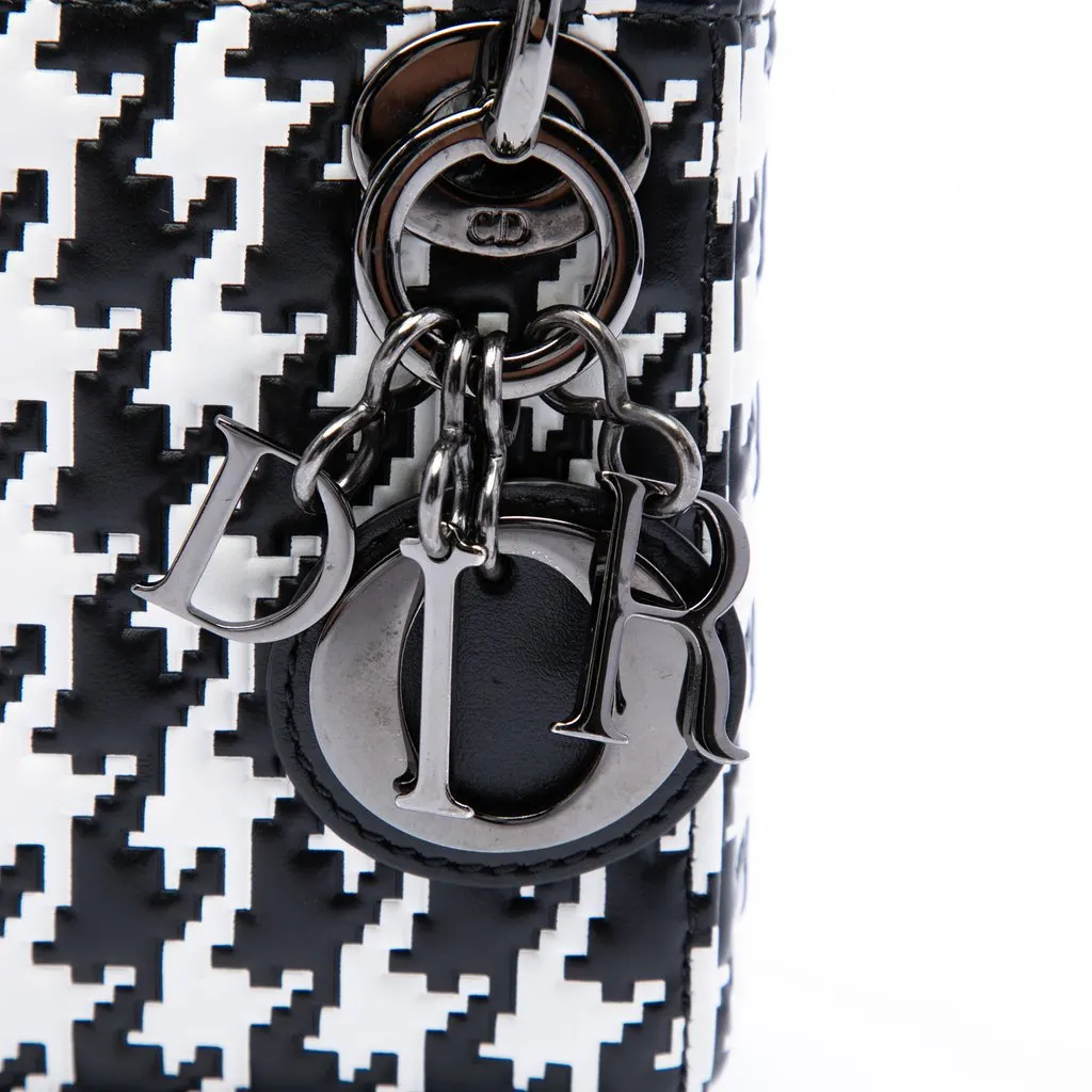 Dior Micro Calfskin Houndstooth Embossed Macro Lady Dior Black Leather Very good - Box View
