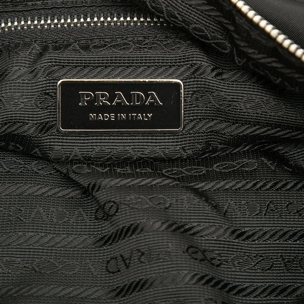 Prada Vitello Trimmed Tessuto Zip Top Crossbody Black Polyamide Very good - Box View
