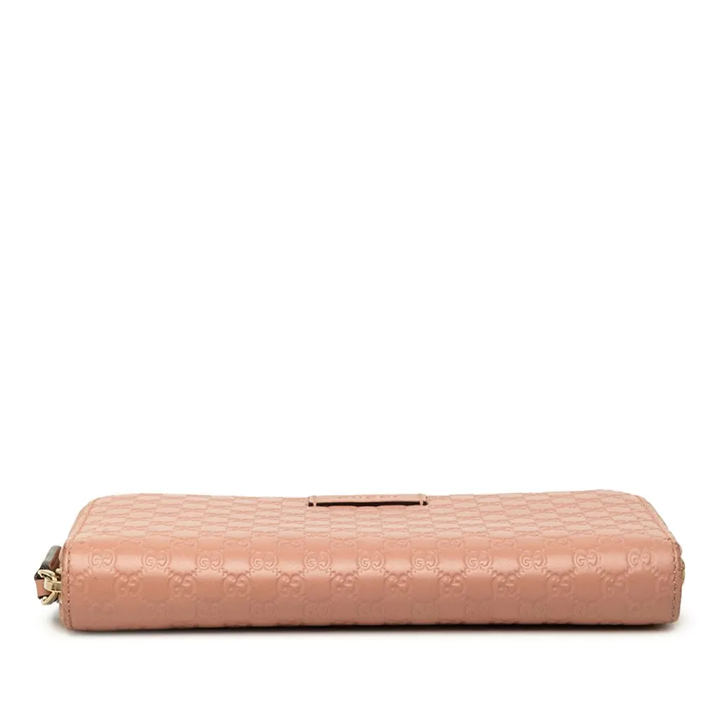 Gucci Microguccissima Zip Around Long Wallet Pink Leather Good - Inside View