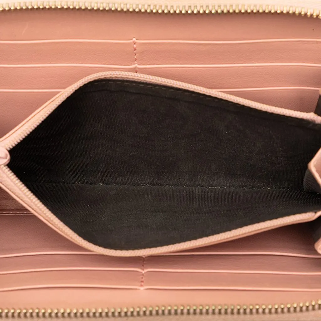 Gucci Microguccissima Zip Around Long Wallet Pink Leather Good - Model View