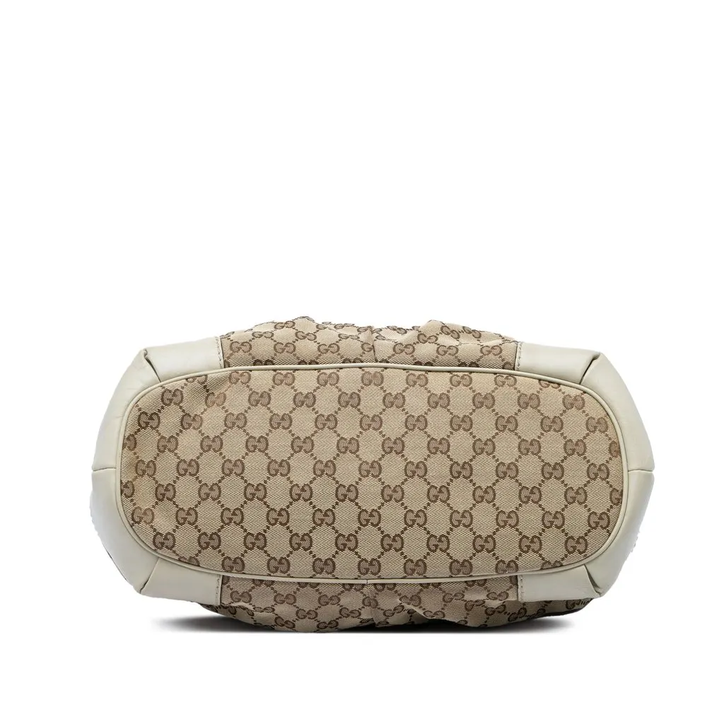 Gucci GG Canvas Sukey Satchel Beige Canvas Good - Inside View