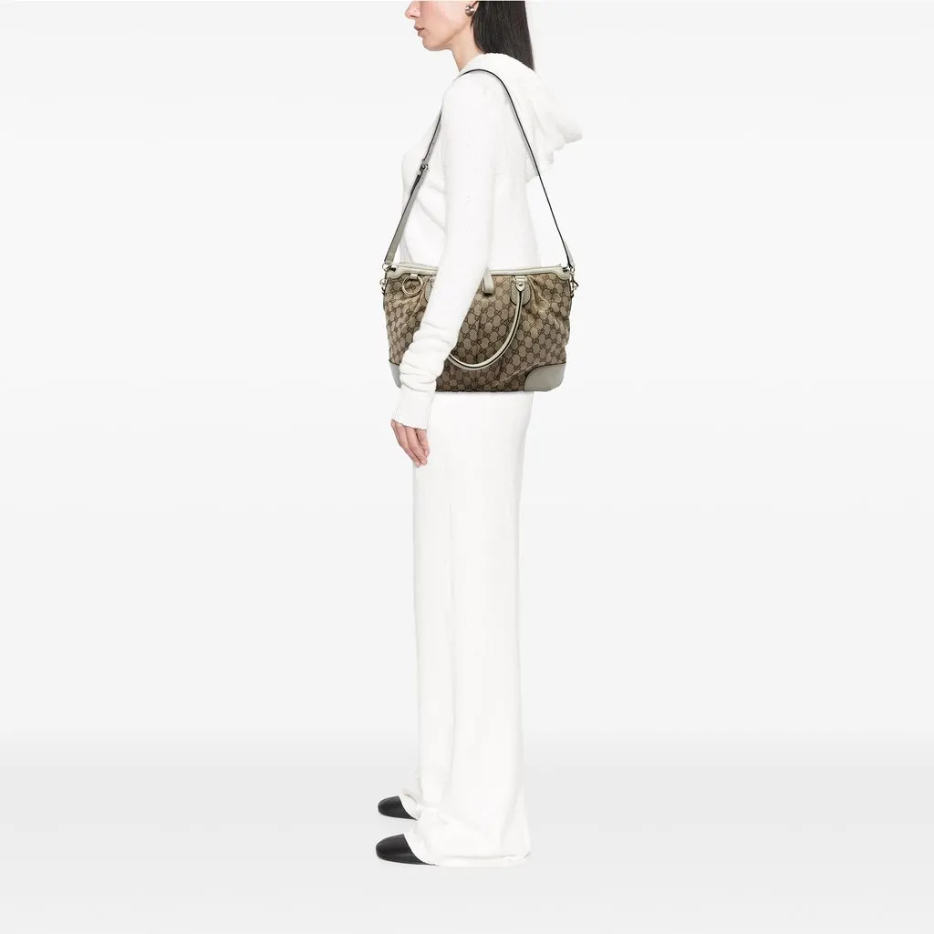 Gucci GG Canvas Sukey Satchel Beige Canvas Good - Box View