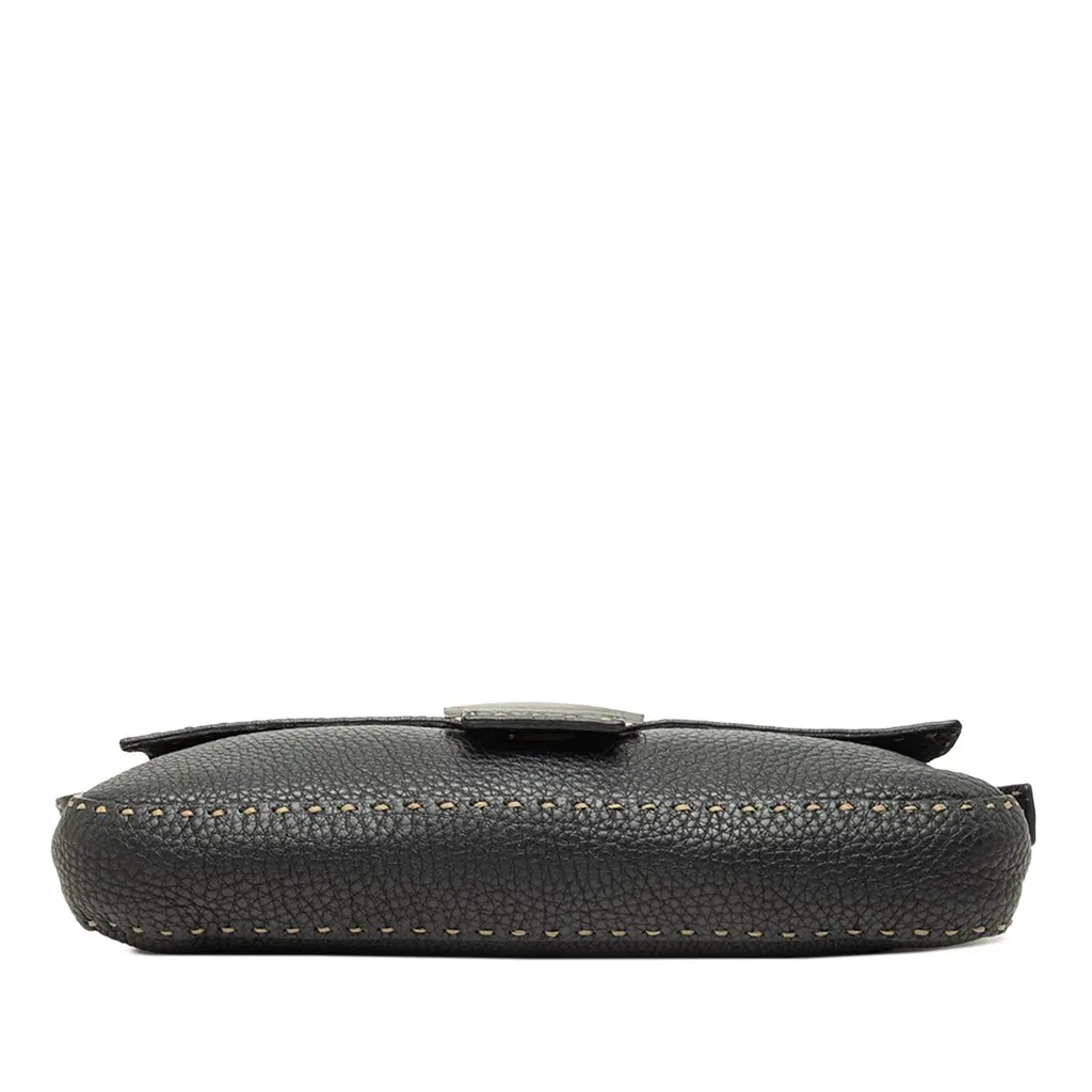Fendi Leather Selleria Baguette Black Leather Good - Inside View