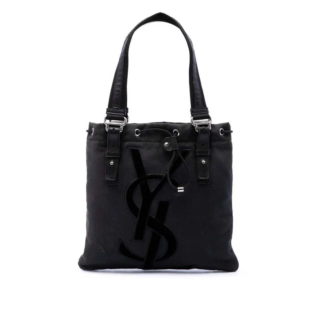 Saint Laurent Small Denim Monogram Kahala Tote Black Very good - Front View