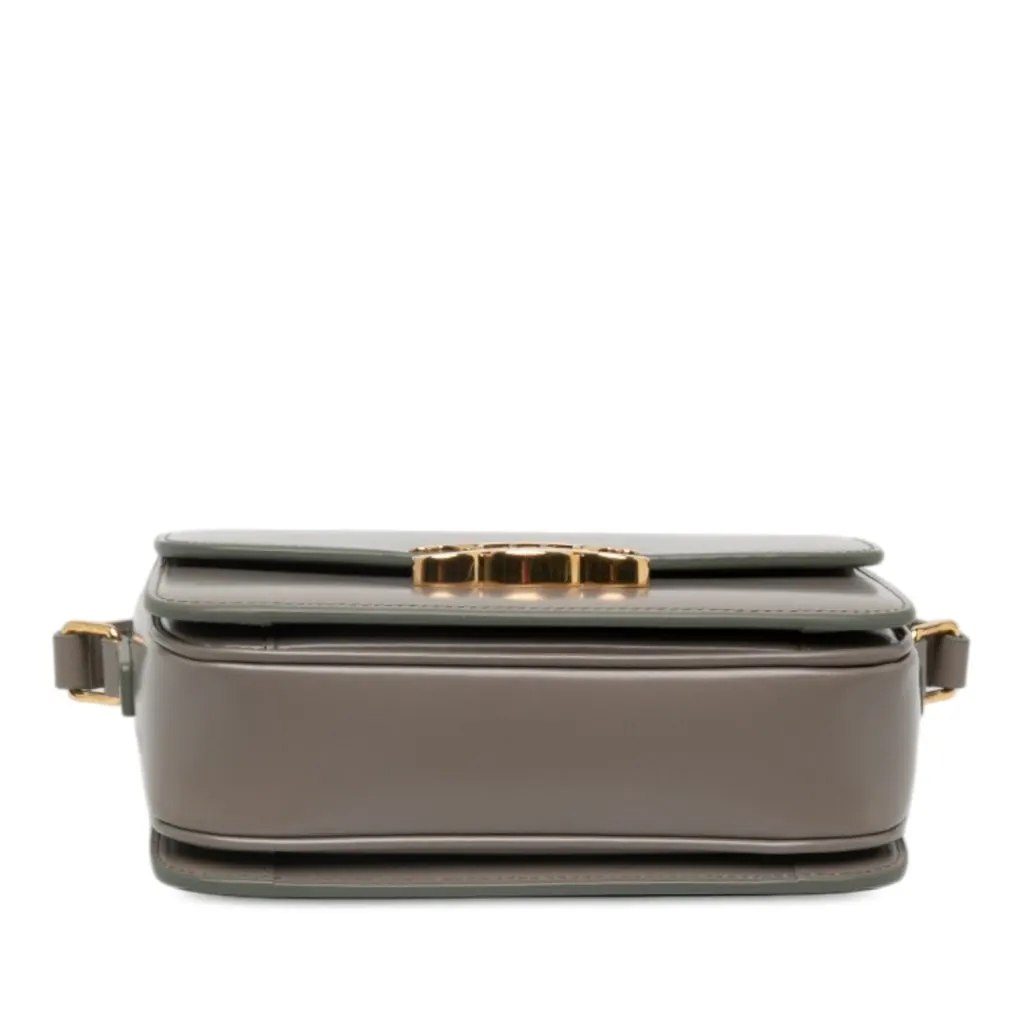 Celine Teen Shiny Calfskin Triomphe Crossbody Brown Leather Never worn - Inside View