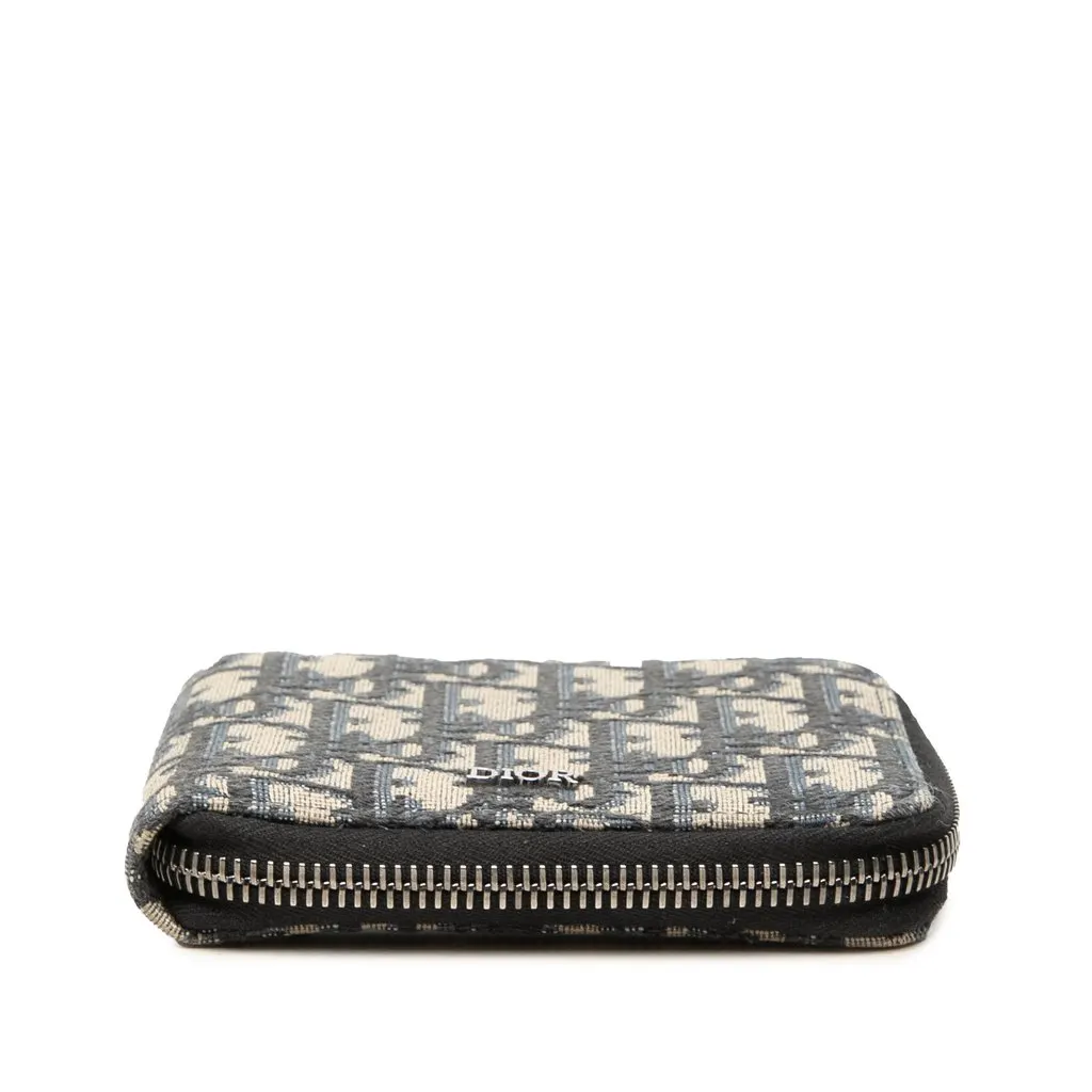 Dior Oblique Canvas Zip Around Wallet Blue Very good - Inside View
