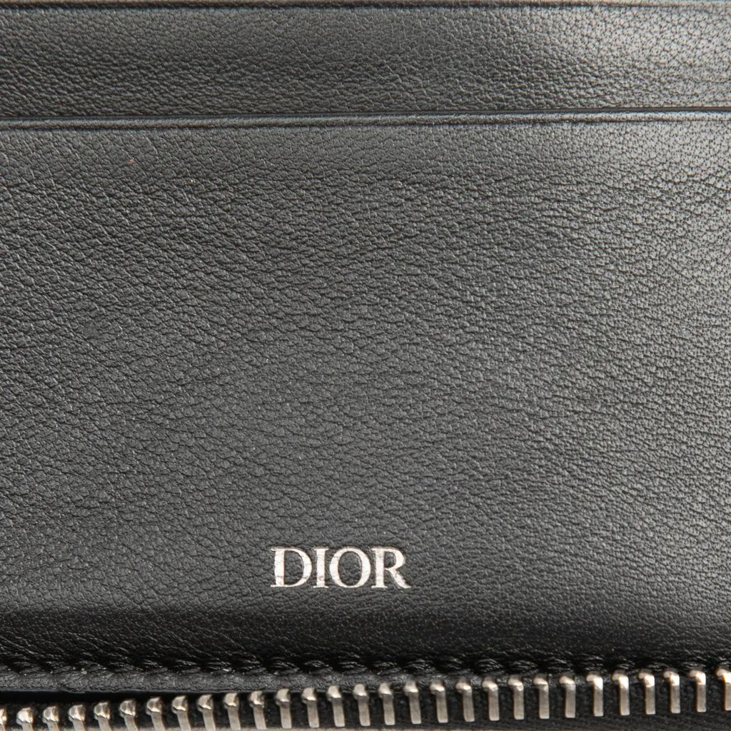 Dior Oblique Canvas Zip Around Wallet Blue Very good - Box View