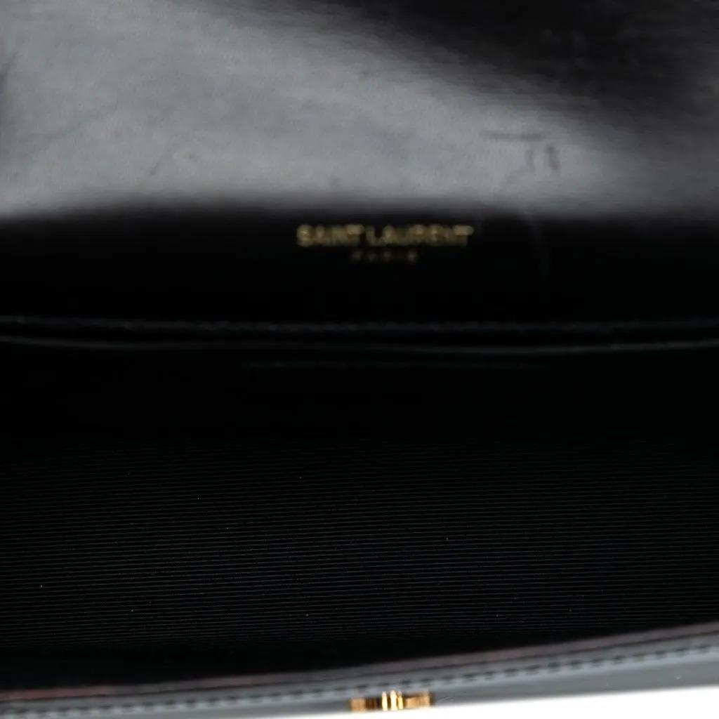 Saint Laurent Small Glitter Patent Kate Crossbody Blue Leather Very good - Model View