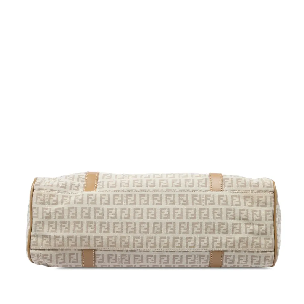Fendi Zucchino Canvas Shoulder Bag Beige Canvas Very good - Inside View