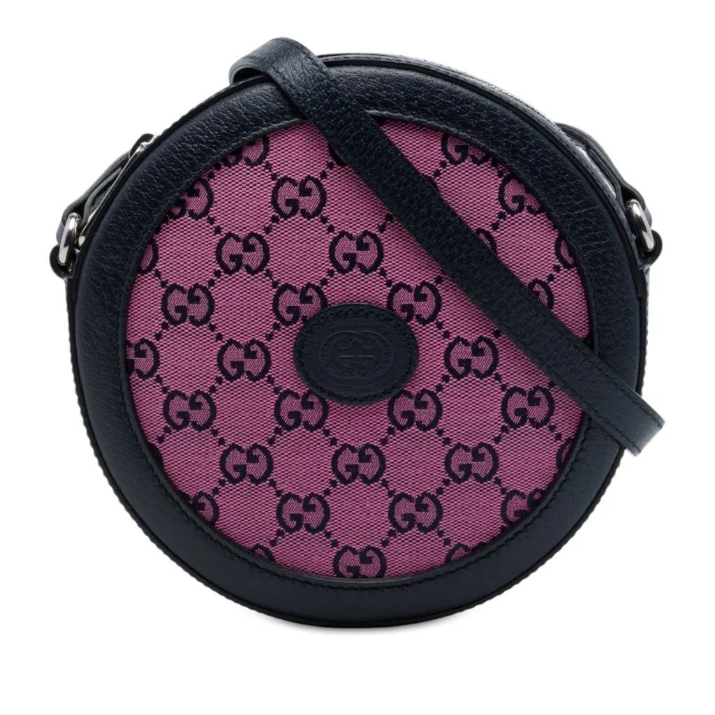 Gucci GG Canvas Retro Round Crossbody Pink Canvas Very good - Front View
