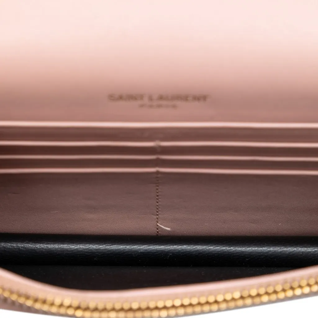 Saint Laurent Smooth Calfskin Monogram Kate Tassel Wallet on Chain Pink Leather Very good - Model View