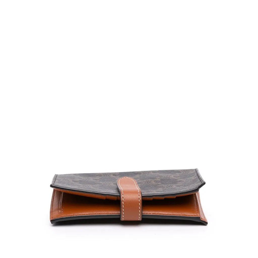 Celine Triomphe Coated Canvas Compact Wallet Brown Very good - Inside View