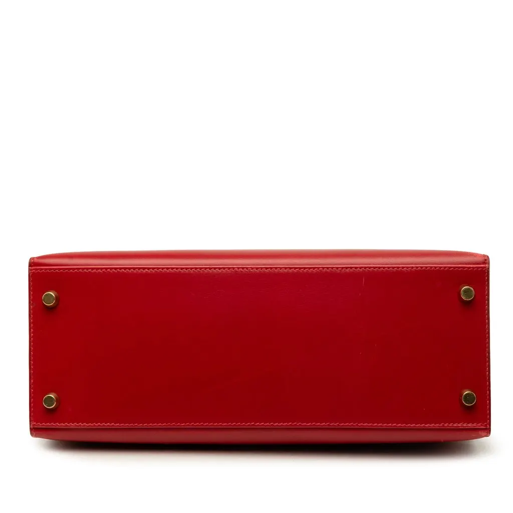 Hermès Box Calf Kelly Sellier 28 Red Leather Good - Inside View