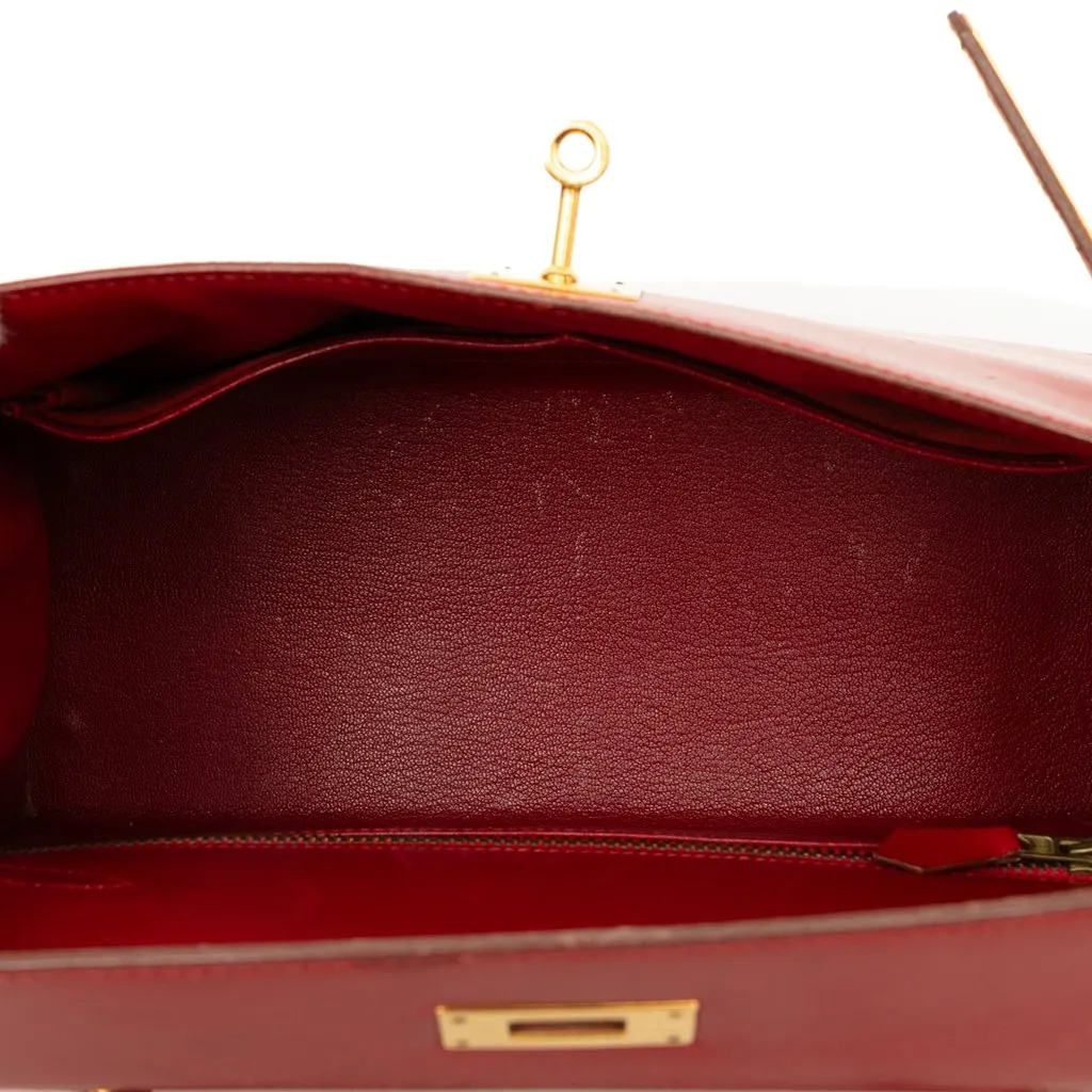 Hermès Box Calf Kelly Sellier 28 Red Leather Good - Model View