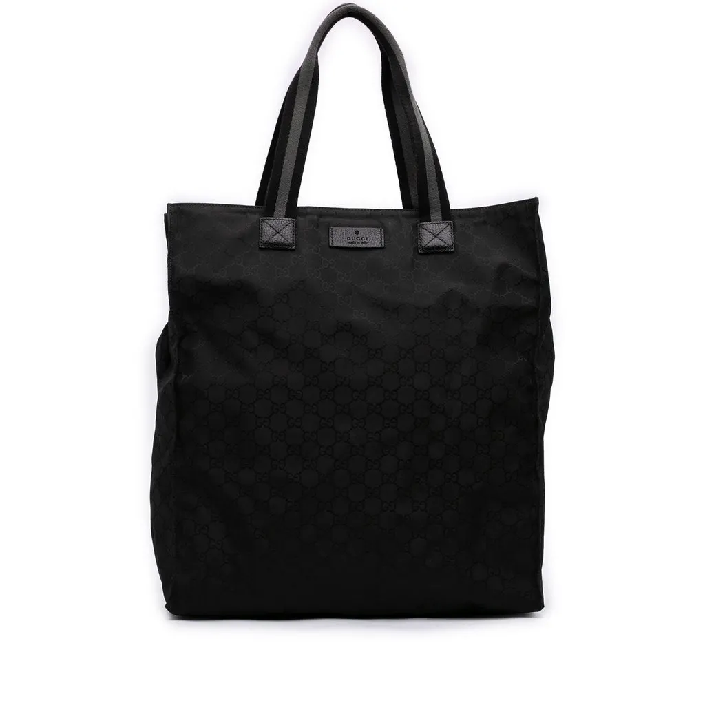 Gucci GG Nylon Web Tote Black Polyamide Very good - Front View