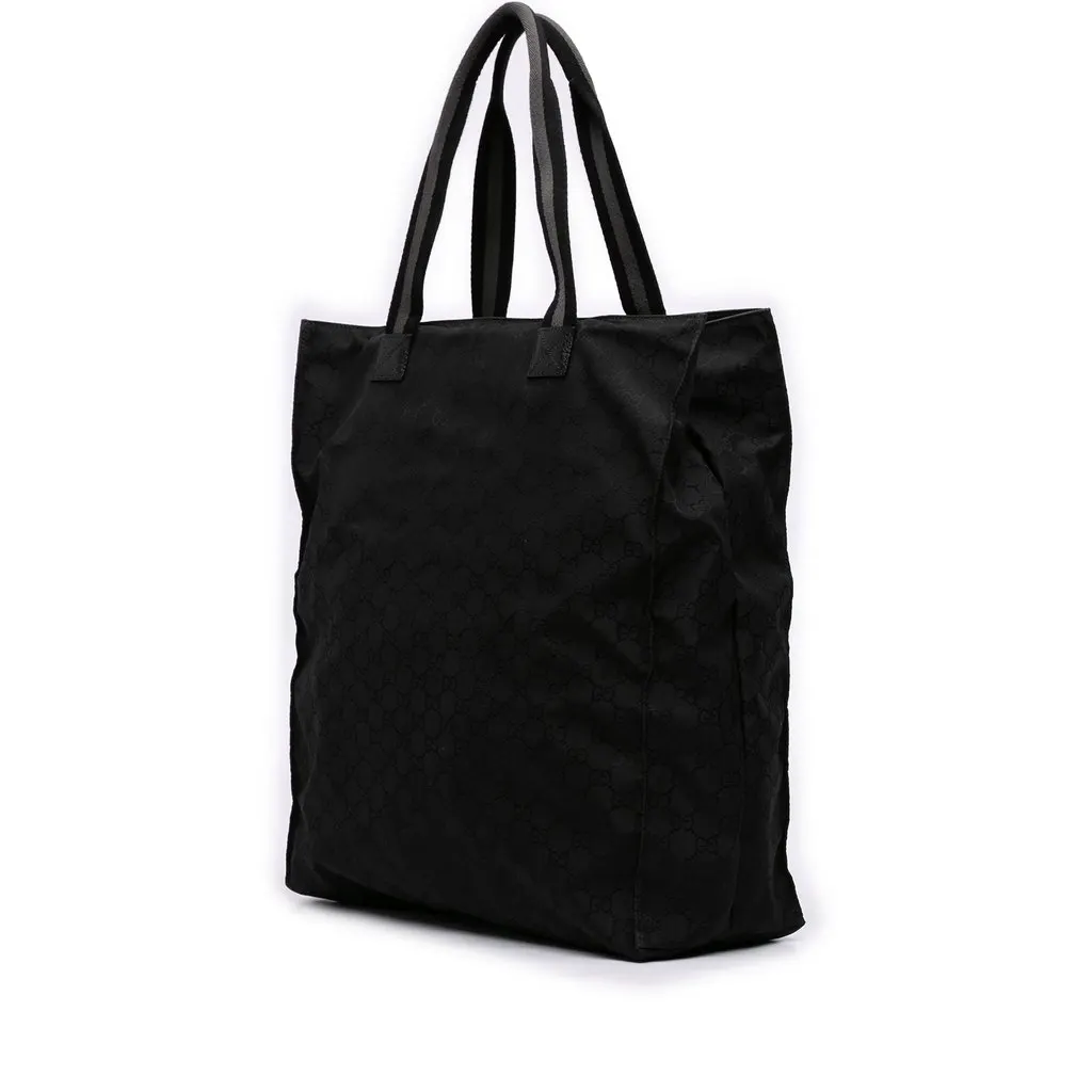 Gucci GG Nylon Web Tote Black Polyamide Very good - Back View