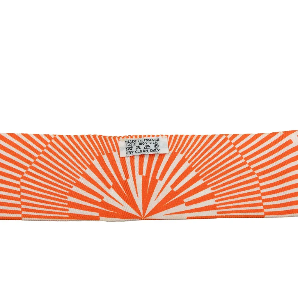 Hermès Op H Silk Twilly Scarf Orange Silk Very good - Back View