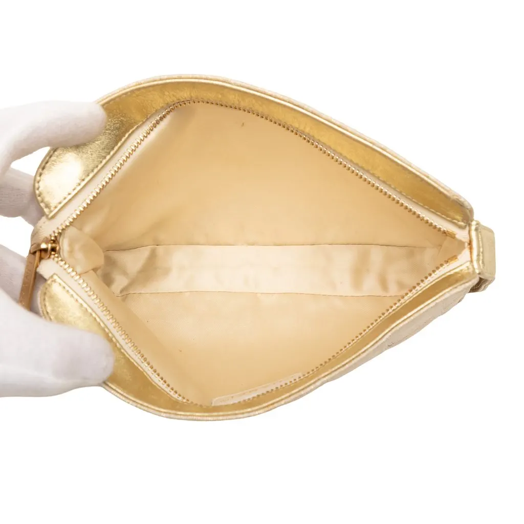 Chanel New Travel Line Canvas Pouch Beige Very good - Model View