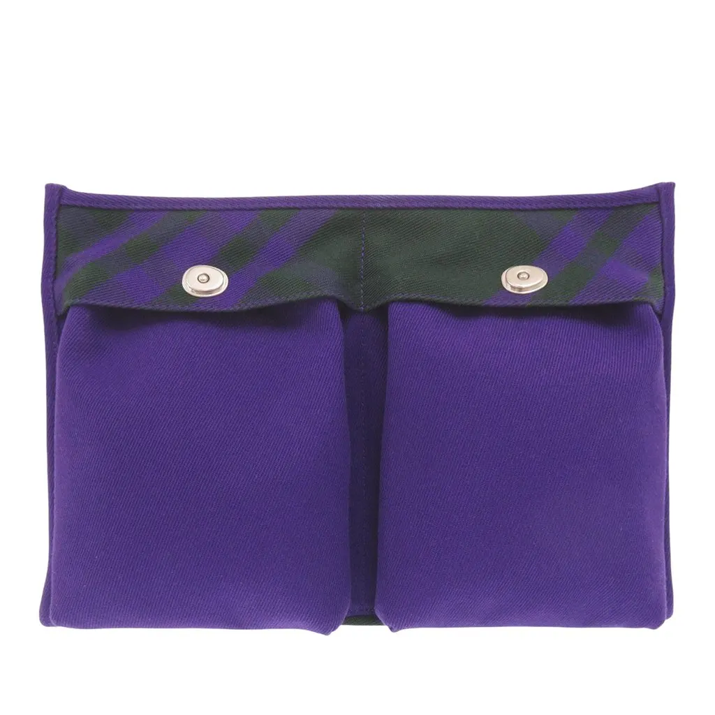 Burberry Supernova Check Canvas Clutch Purple Very good - Front View