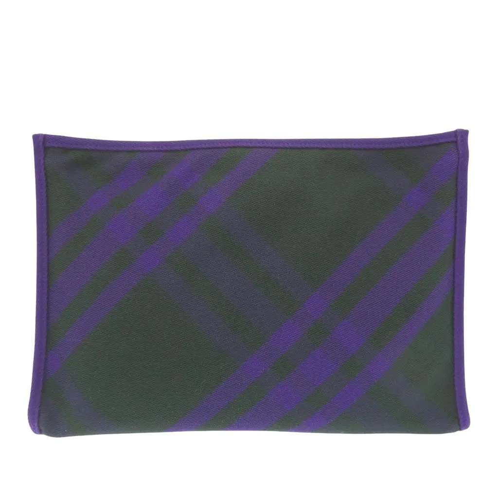 Burberry Supernova Check Canvas Clutch Purple Very good - Back View