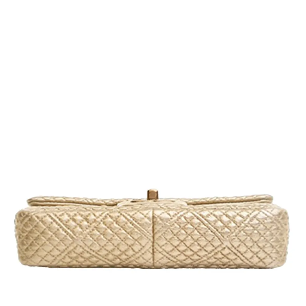 Chanel Small Micro Quilted Metallic Lambskin Coin Flap Gold Leather Very good - Box View