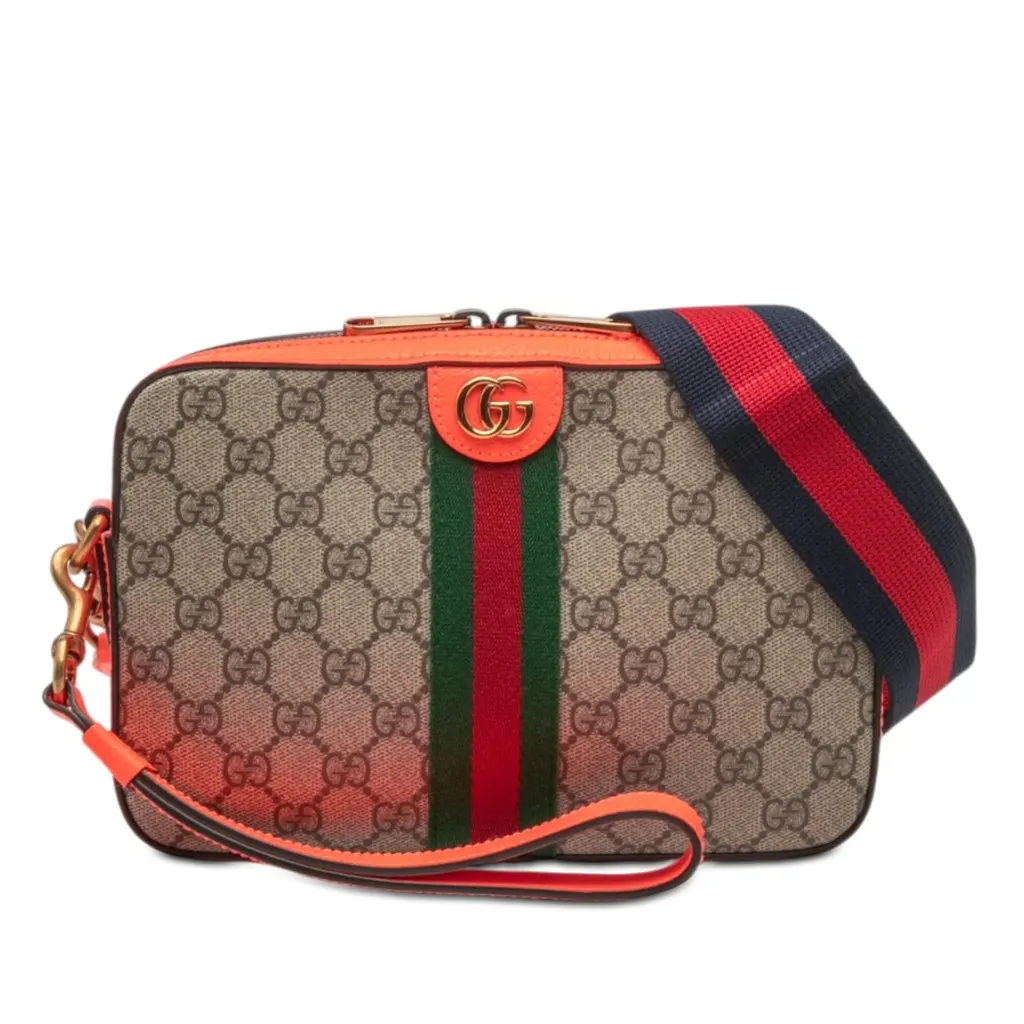 Gucci Small GG Supreme Web Ophidia Crossbody Beige Very good - Front View