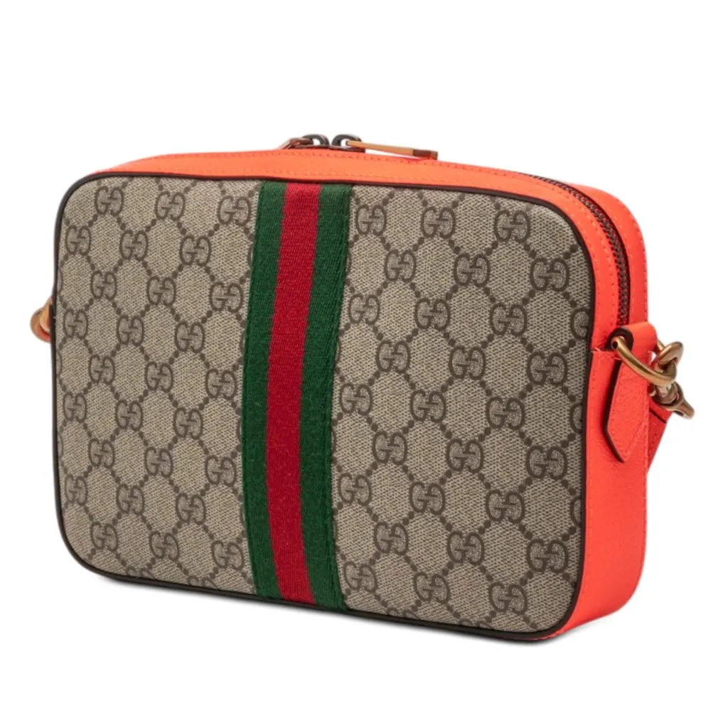 Gucci Small GG Supreme Web Ophidia Crossbody Beige Very good - Back View