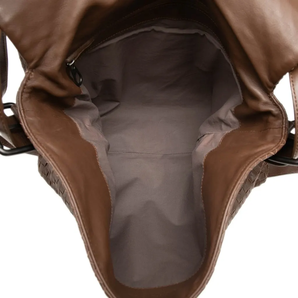 Bottega Veneta Nappa Intrecciato Messenger Bag Brown Leather Very good - Model View