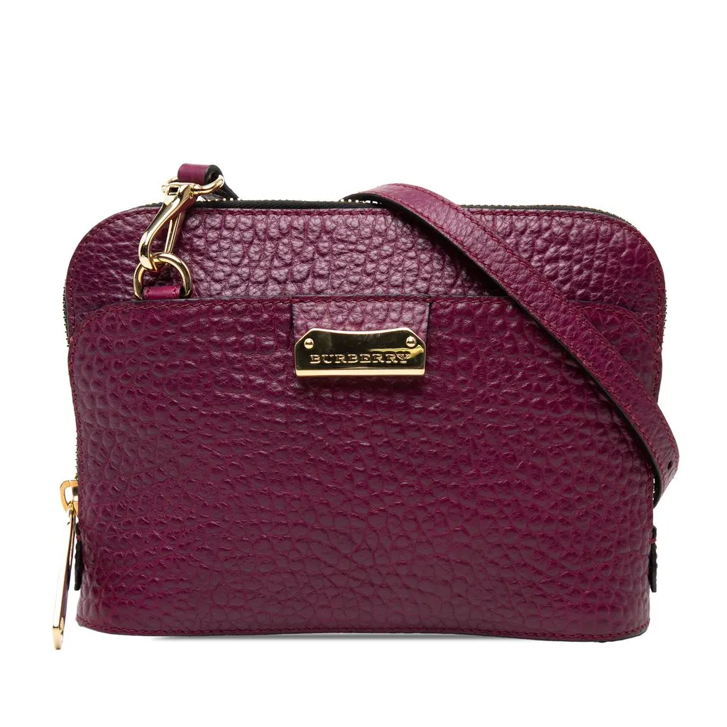 Burberry Leather Harrogate Crossbody Purple Leather Very good - Front View