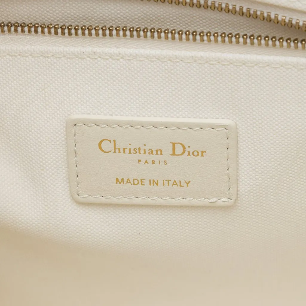 Dior Small Embroidered Canvas Gold Star Book Tote White Canvas Very good - Box View