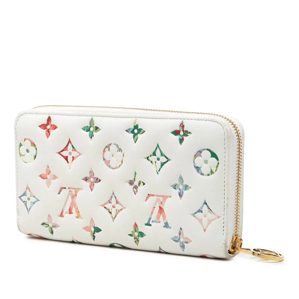 Louis Vuitton Monogram Garden Zippy Long Wallet White Leather Very good - Back View