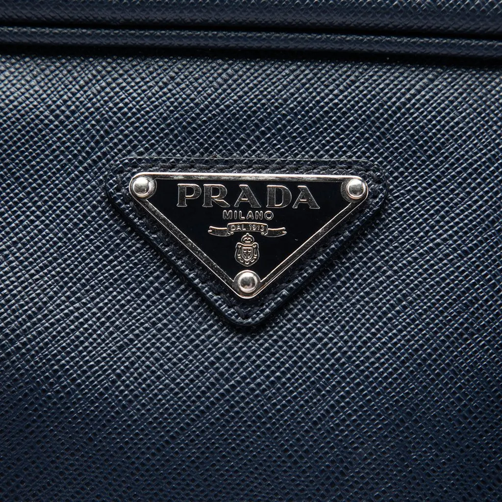 Prada Saffiano Business Bag Blue Leather Very good - Box View