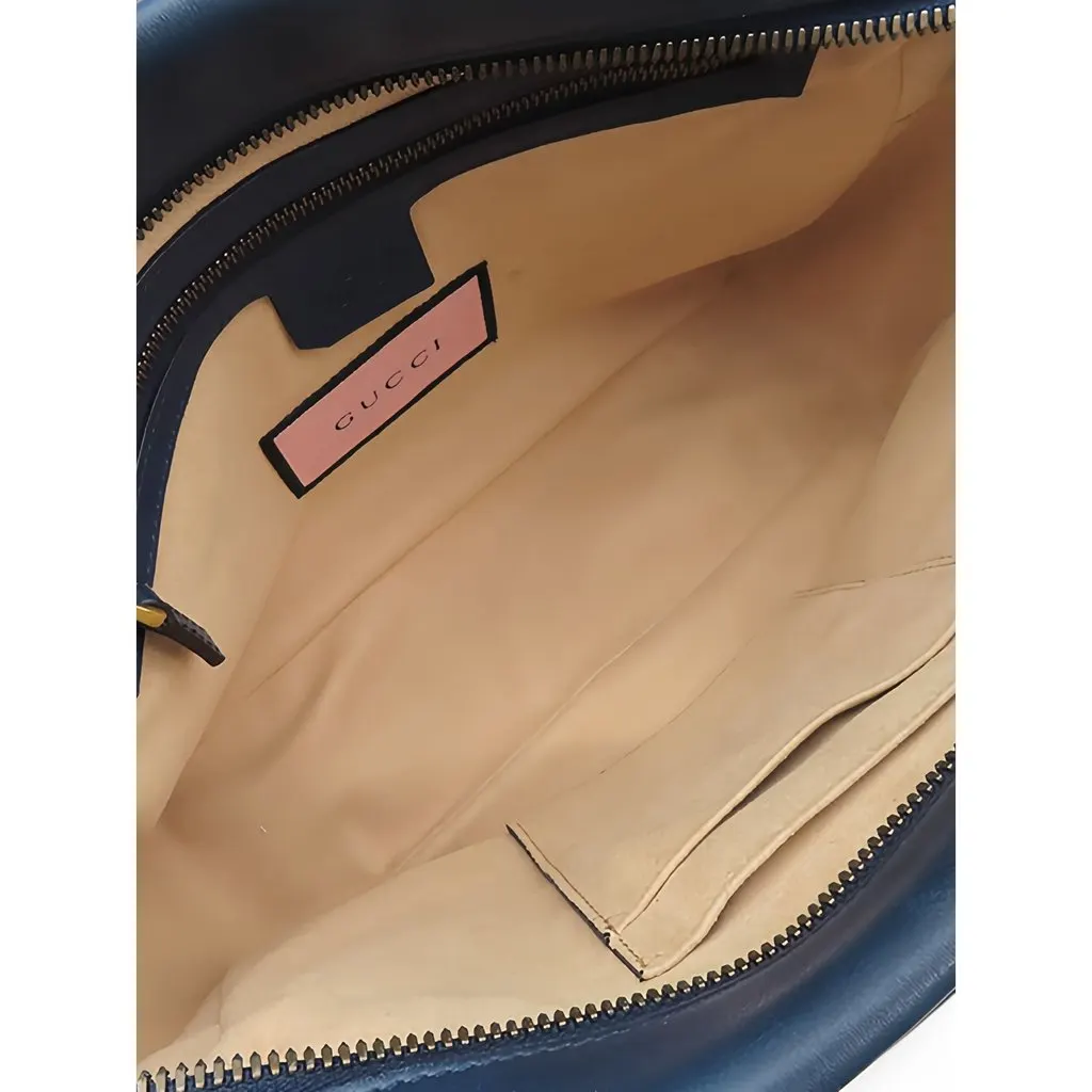 Gucci GG Marmont Ghost Crossbody Bag Blue Leather Very good - Model View