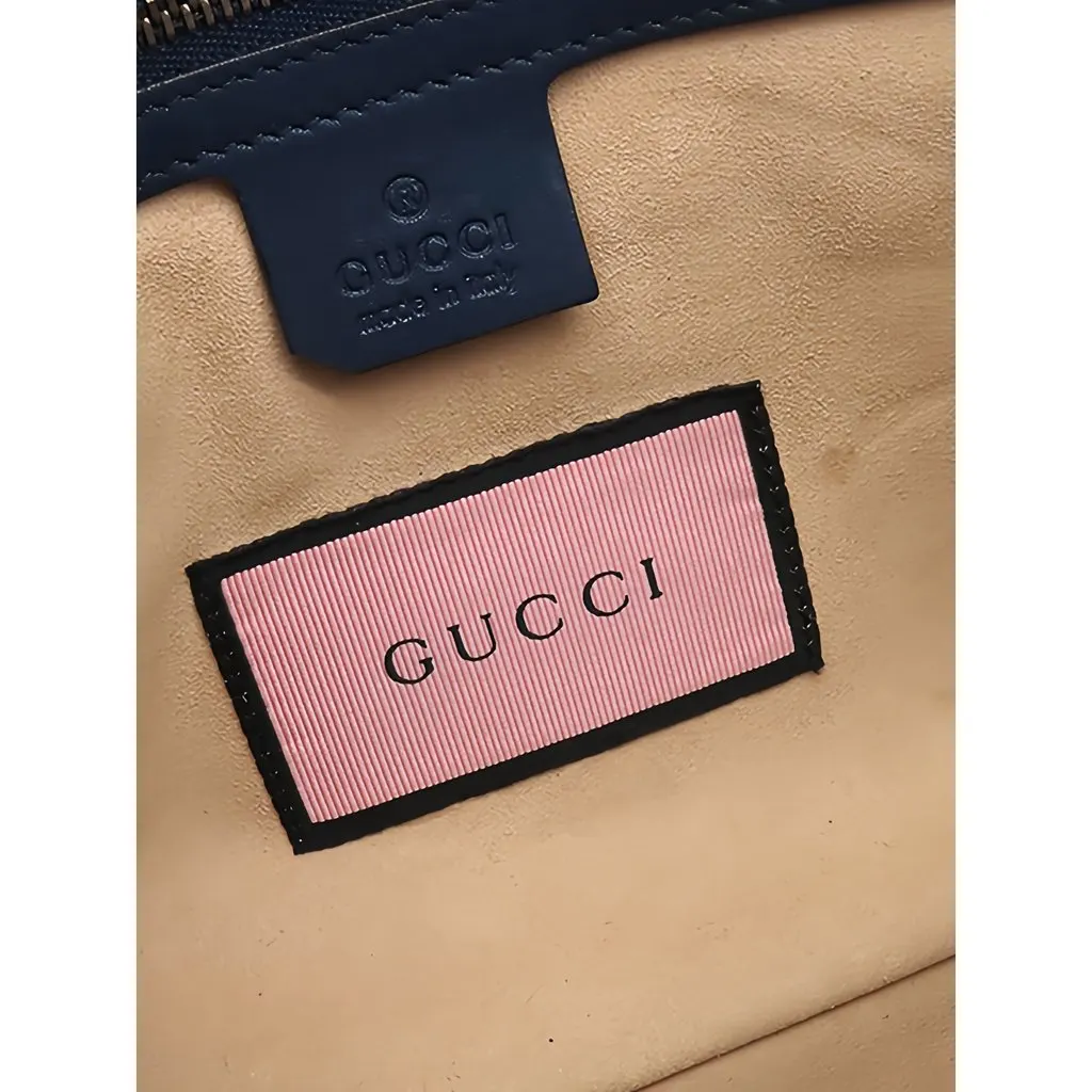 Gucci GG Marmont Ghost Crossbody Bag Blue Leather Very good - Box View