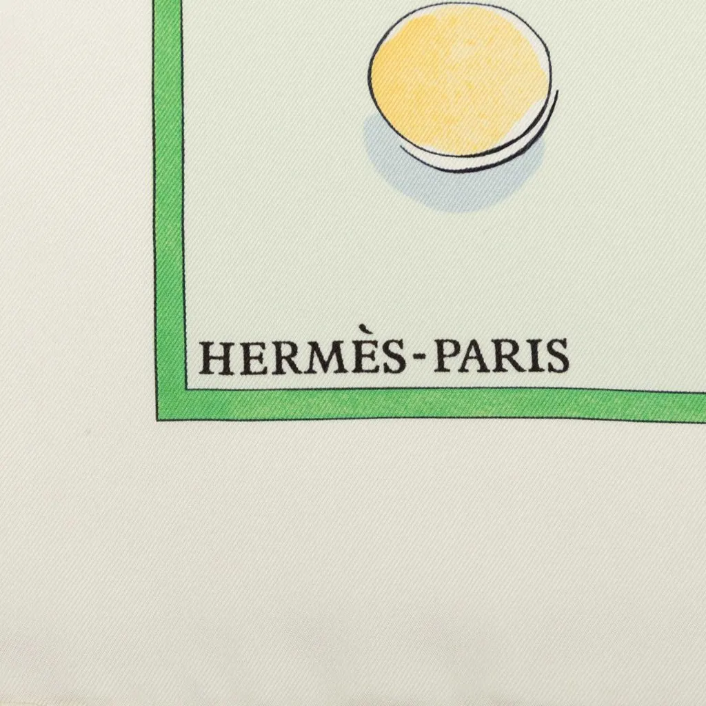 Hermès Le Jeu des Petits Bonheurs Silk Scarf 90 Green Very good - Box View