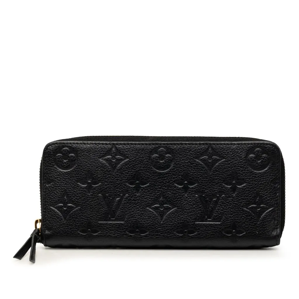 Louis Vuitton Monogram Empreinte Clemence Wallet Black Leather Very good - Front View