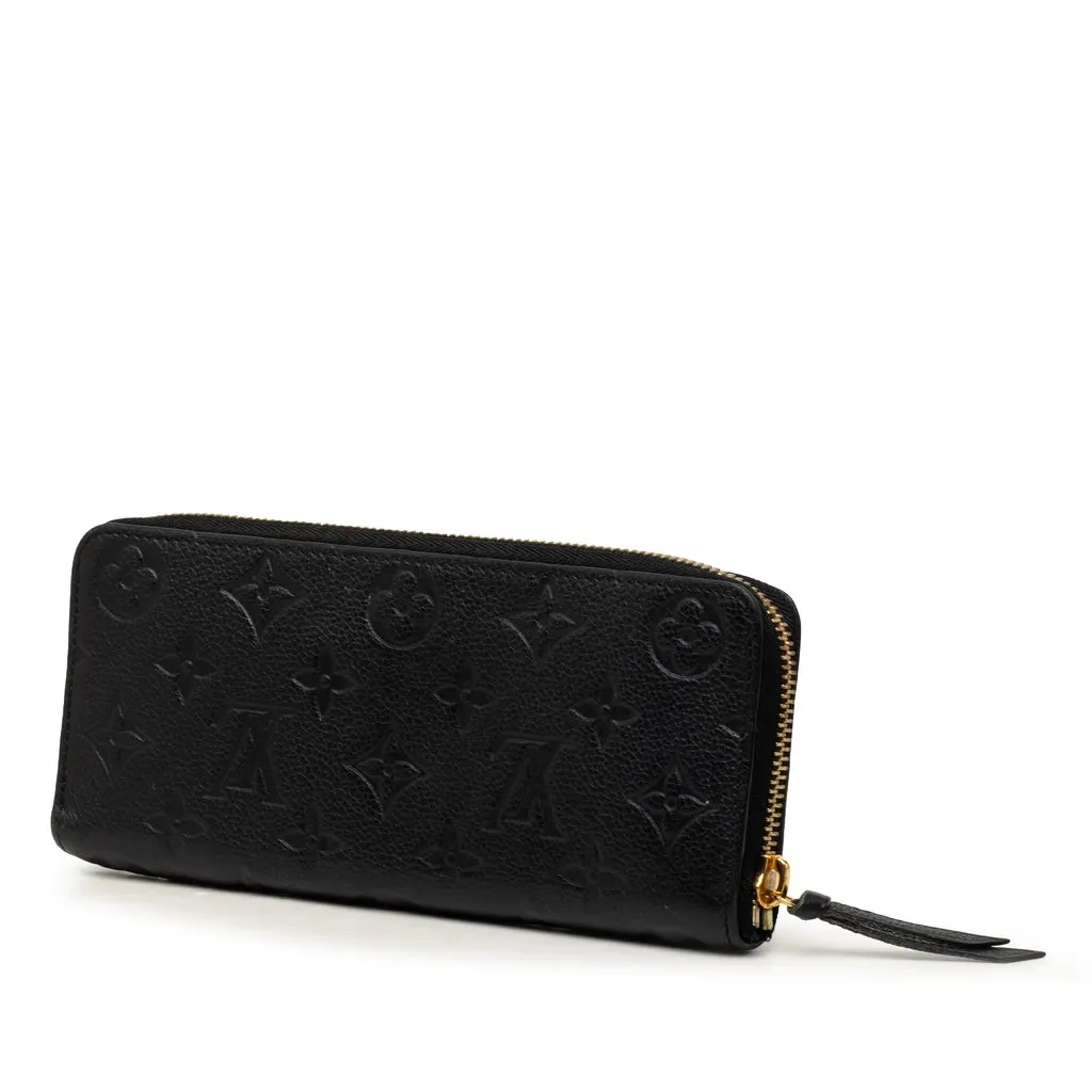 Louis Vuitton Monogram Empreinte Clemence Wallet Black Leather Very good - Back View